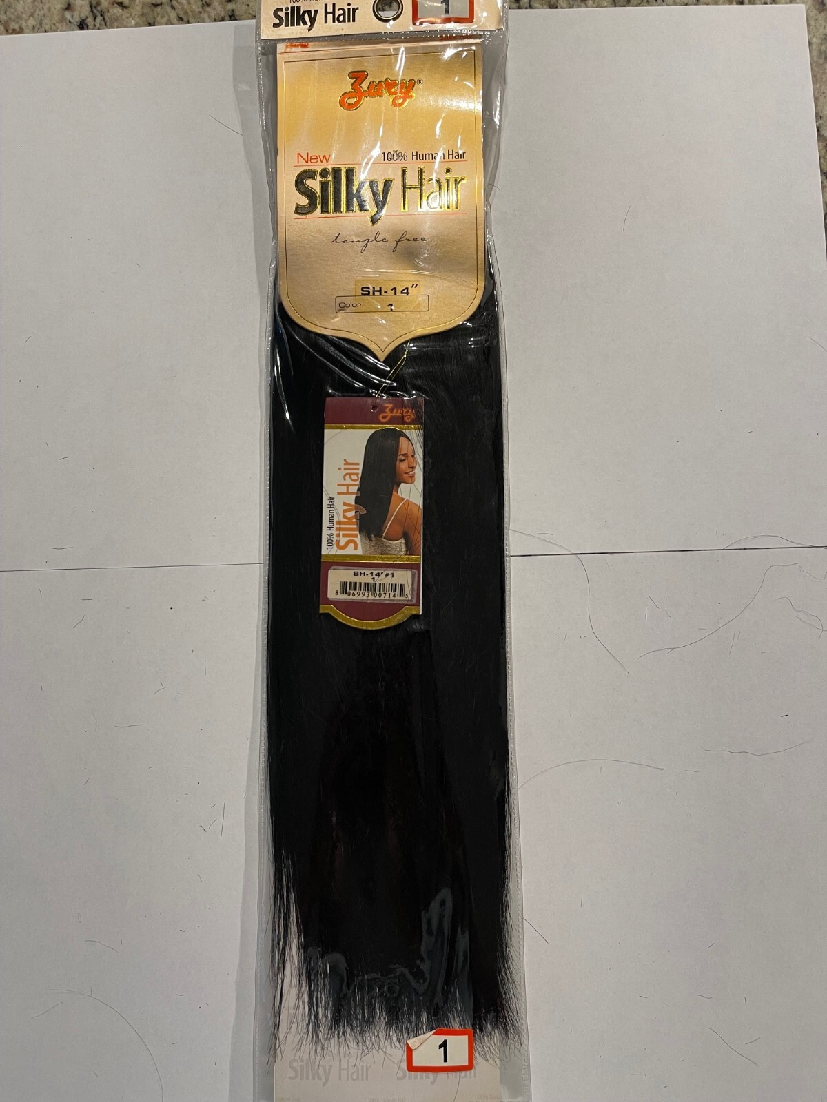 1 PACK Zury 100% Human Hair Weaving Silky Straight 14 inch color #1