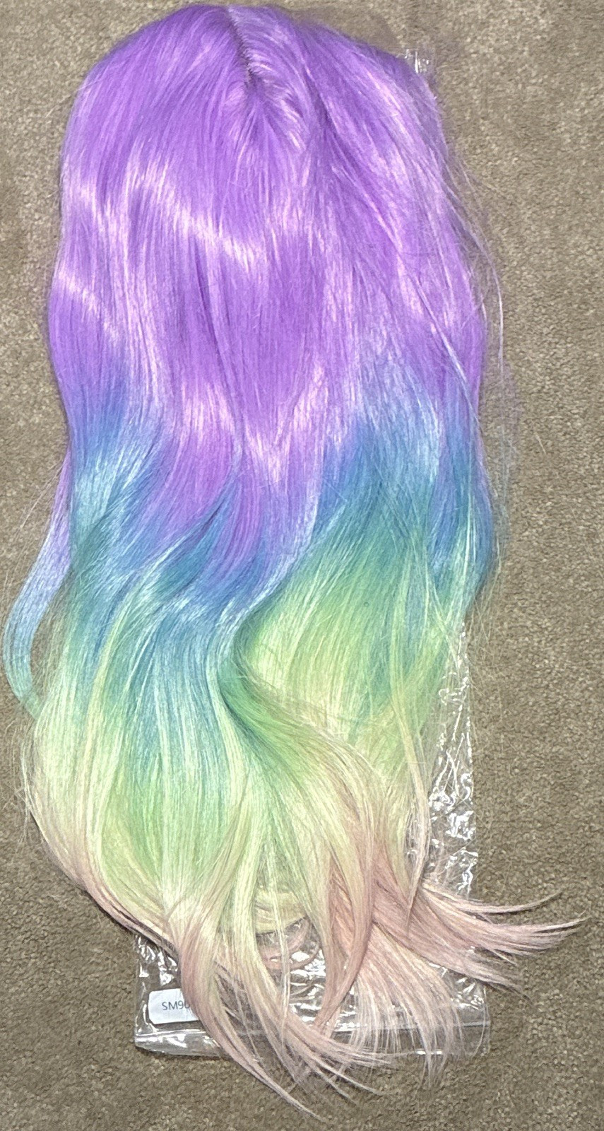 Lace Front Straight Wig Mermaid Pastel Purple Blue Green Pink 30”