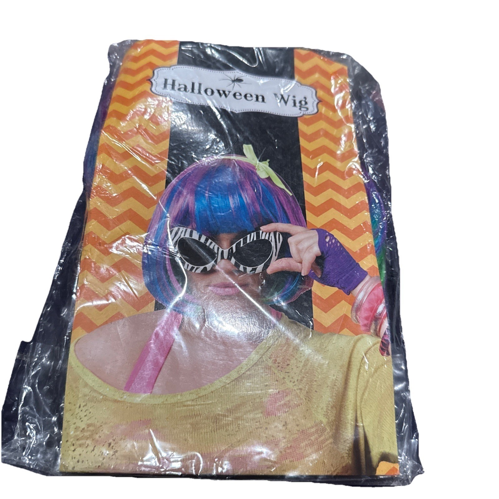Women’s Short Wig Purple Blue Adult Size New
