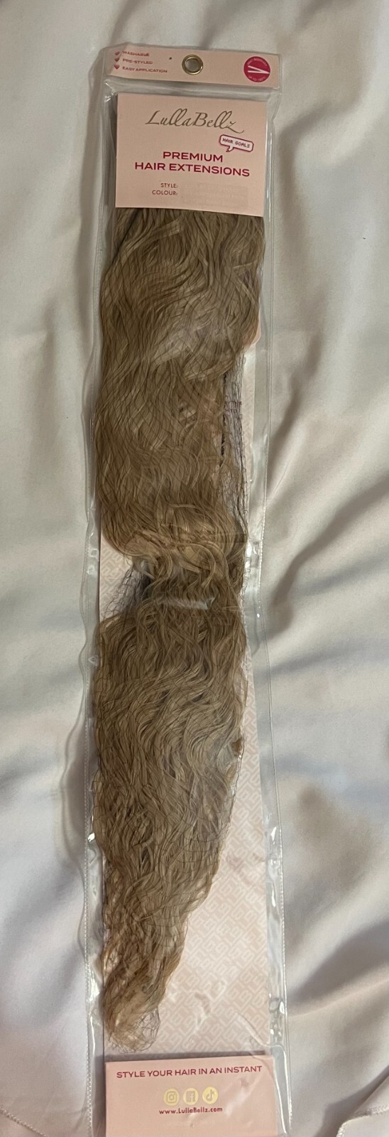 Extra AF 34” Textured Wave Wraparound Pony Golden Blonde ( new torn package )
