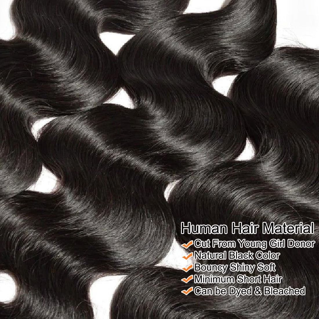 12A Raw Body Wave Human Hair Bundles 18-24 Inch, 100% Unprocessed Virgin Hair Ex