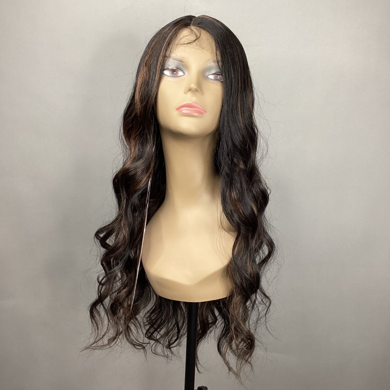 Azalea Wig Black with Highlights Loose Wave Middle Part Lace Front Synthetic