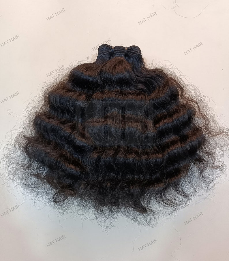 14 inch Raw Curly Indian Human Hair Extensions, 100% unprocessed hair
