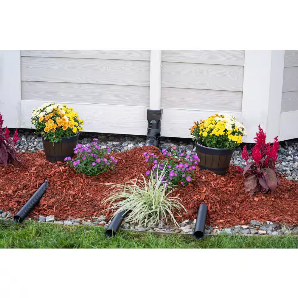 Triflex 24 In. Extensions Black Vinyl Downspout Extensions