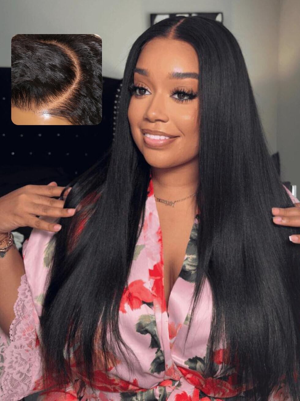 UNice Cambodian Kinky Edges Yaki Straight Wear Go Glueless Lace Wigs Human Hair