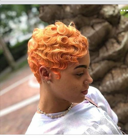 Short Finger Wave Wigs Orange Wigs for Women Fashion Party Wigs None Lace Wigs