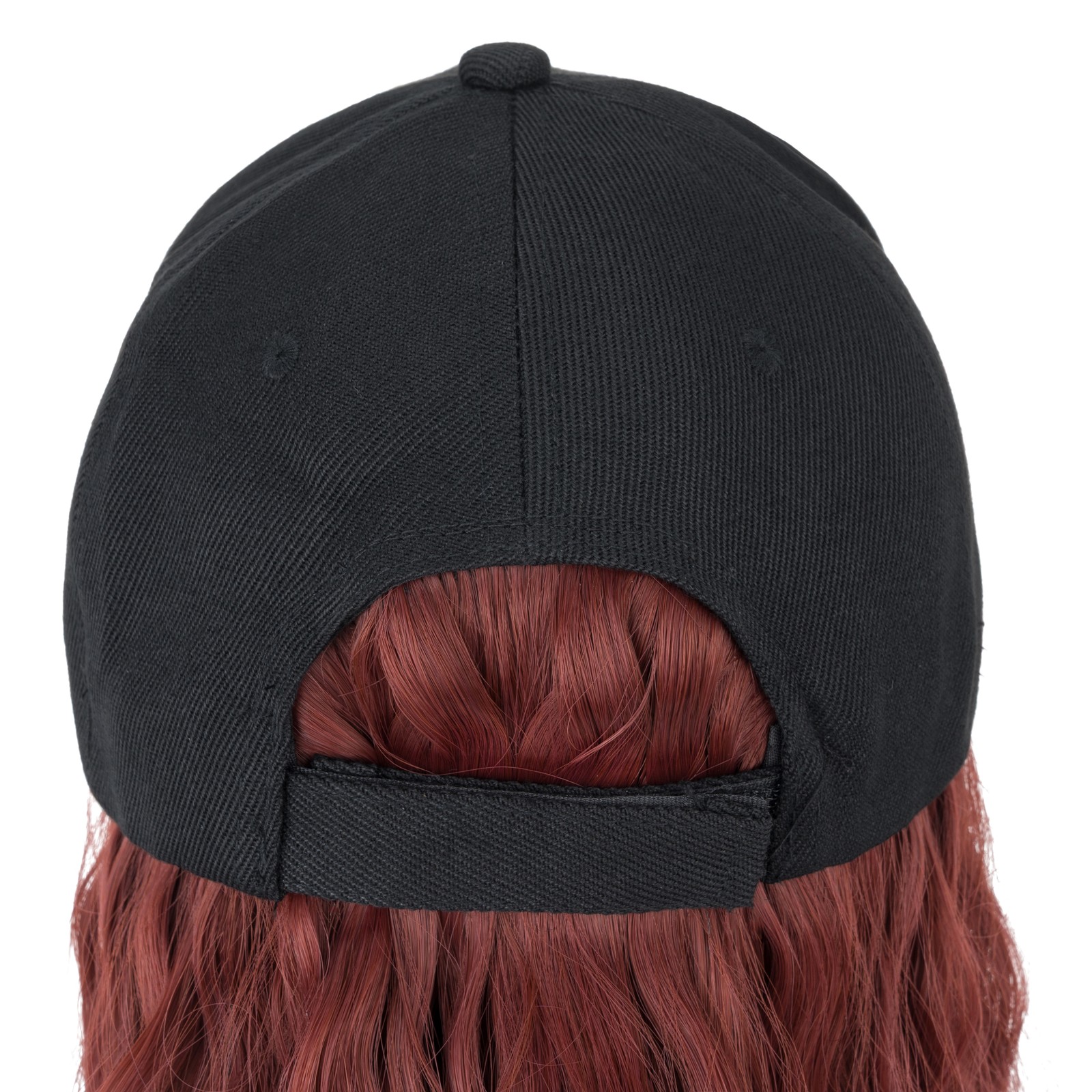 Instant Style Long Curly Cap Wig Adjustable Baseball Hat with Attached Hair