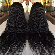 13×6 Glueless 250 Density Brazilian Deep Wave Curly HD Lace Frontal Human Hair W
