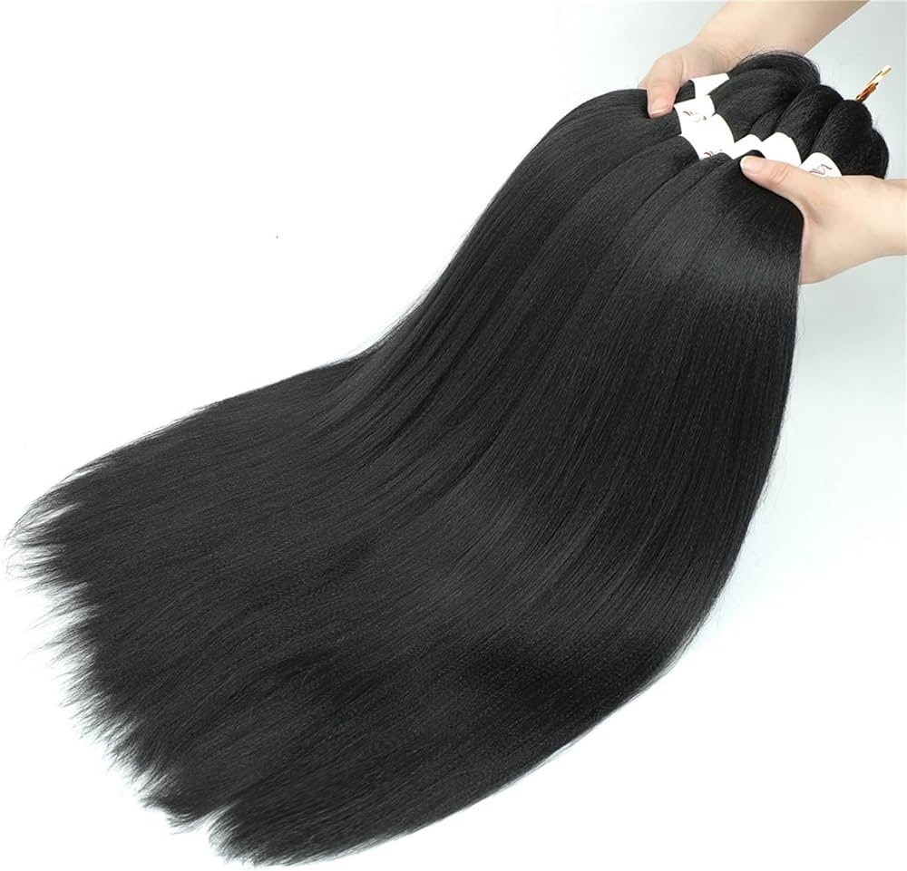 7 PcBraids Hair for African Braids Natural Black 26” In Kanekalon Pre-Stretched