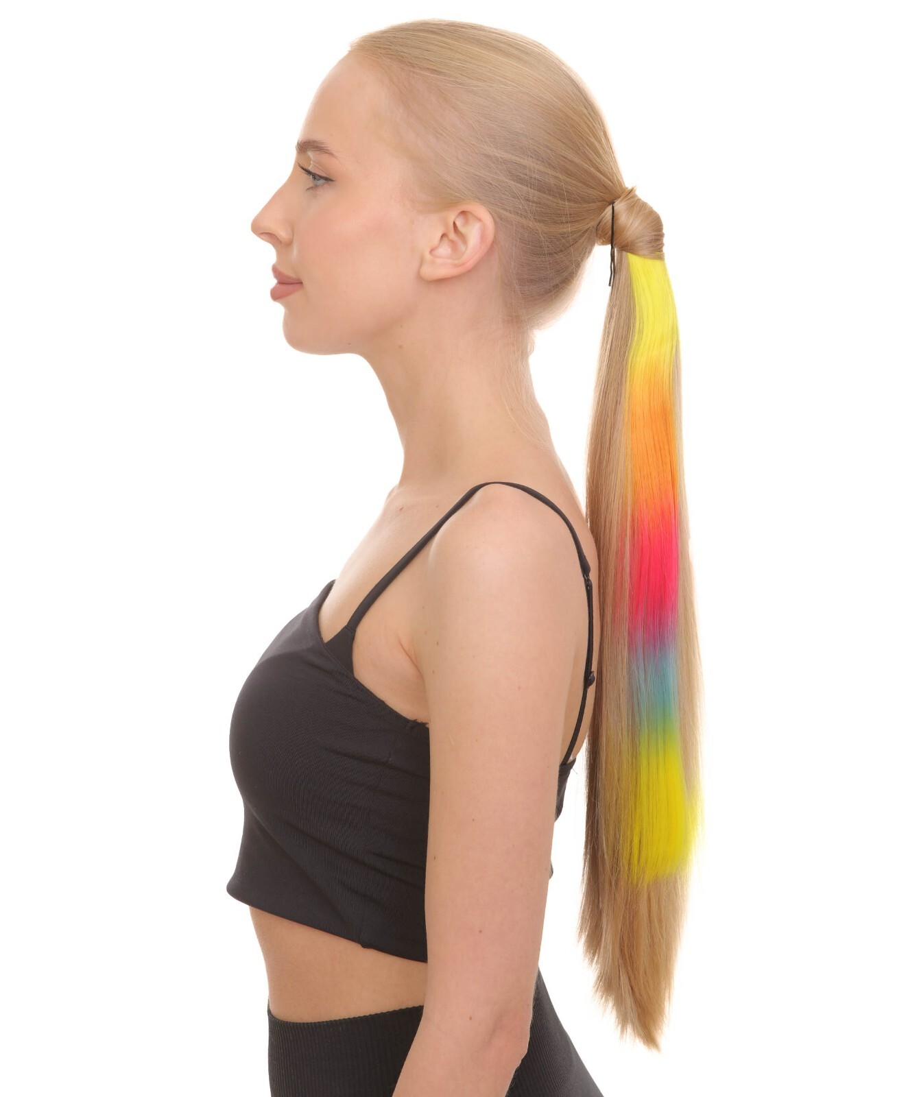 Adult Unisex 16″ Inch Rainbow Vibrant Ponytail Extension, ST-064