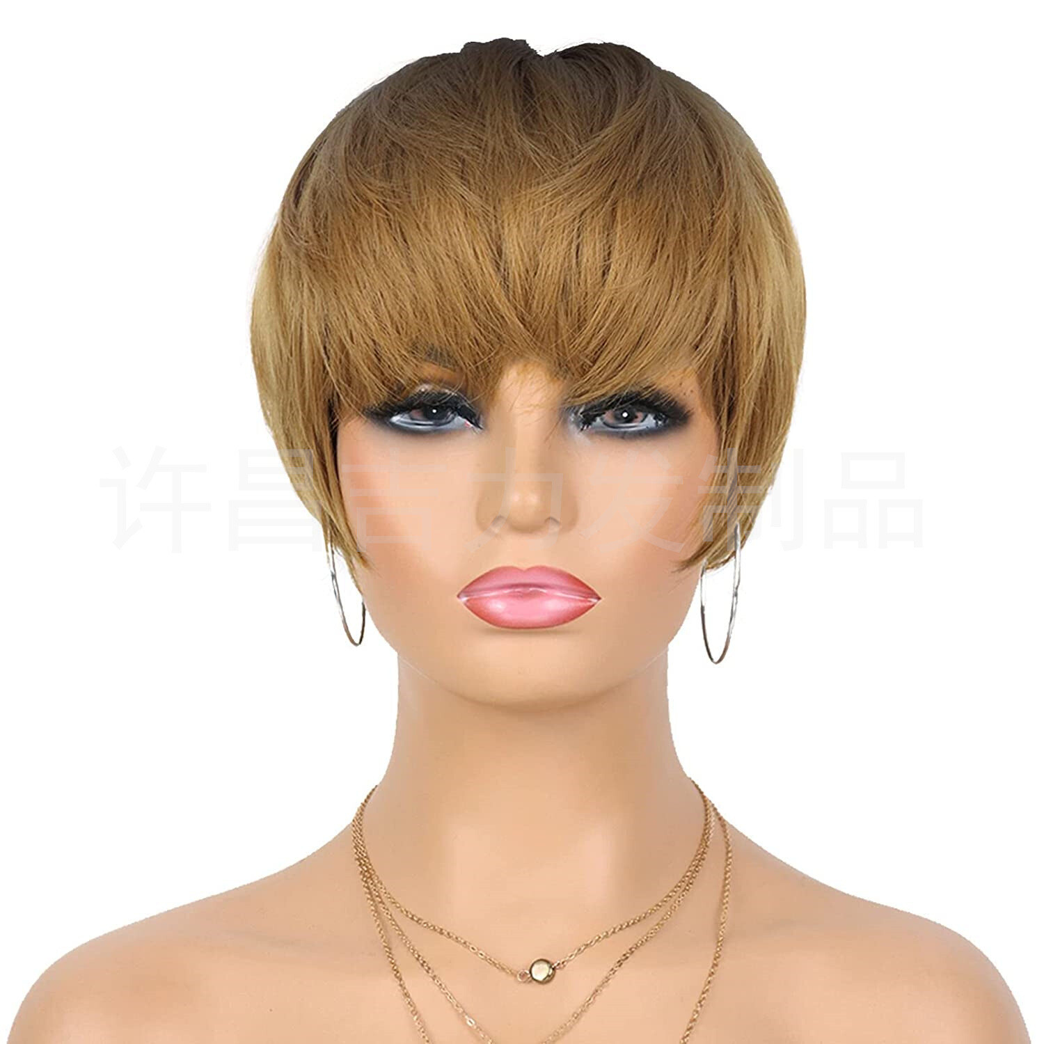 Fashion Short Cut Wigs Black White Blonde Wigs Burgundy Pixie Cut Wigs for Women