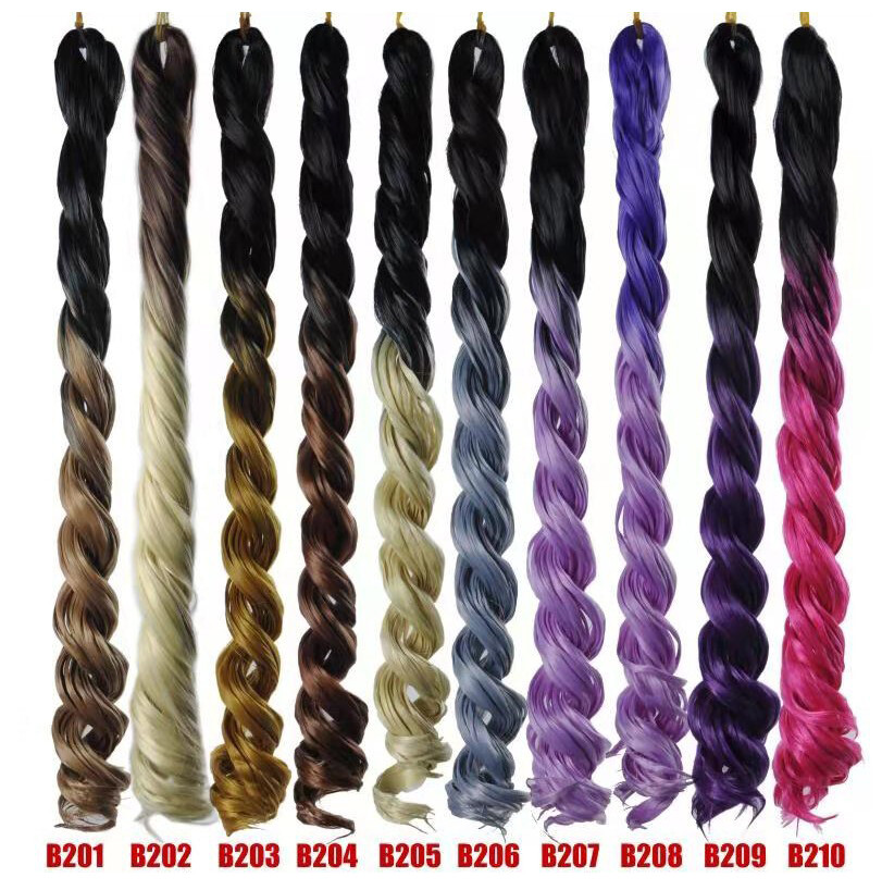 20″ Ombre Loose Wave Crochet Braids French Curls Twist Braiding Hair Extensions