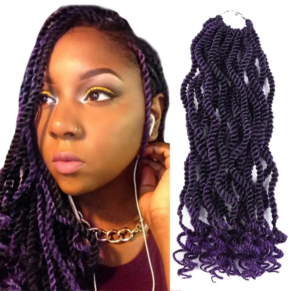 Wavy Senegalese Twist 12 Inch Crochet Braids Synthetic Braiding Hair Extensions
