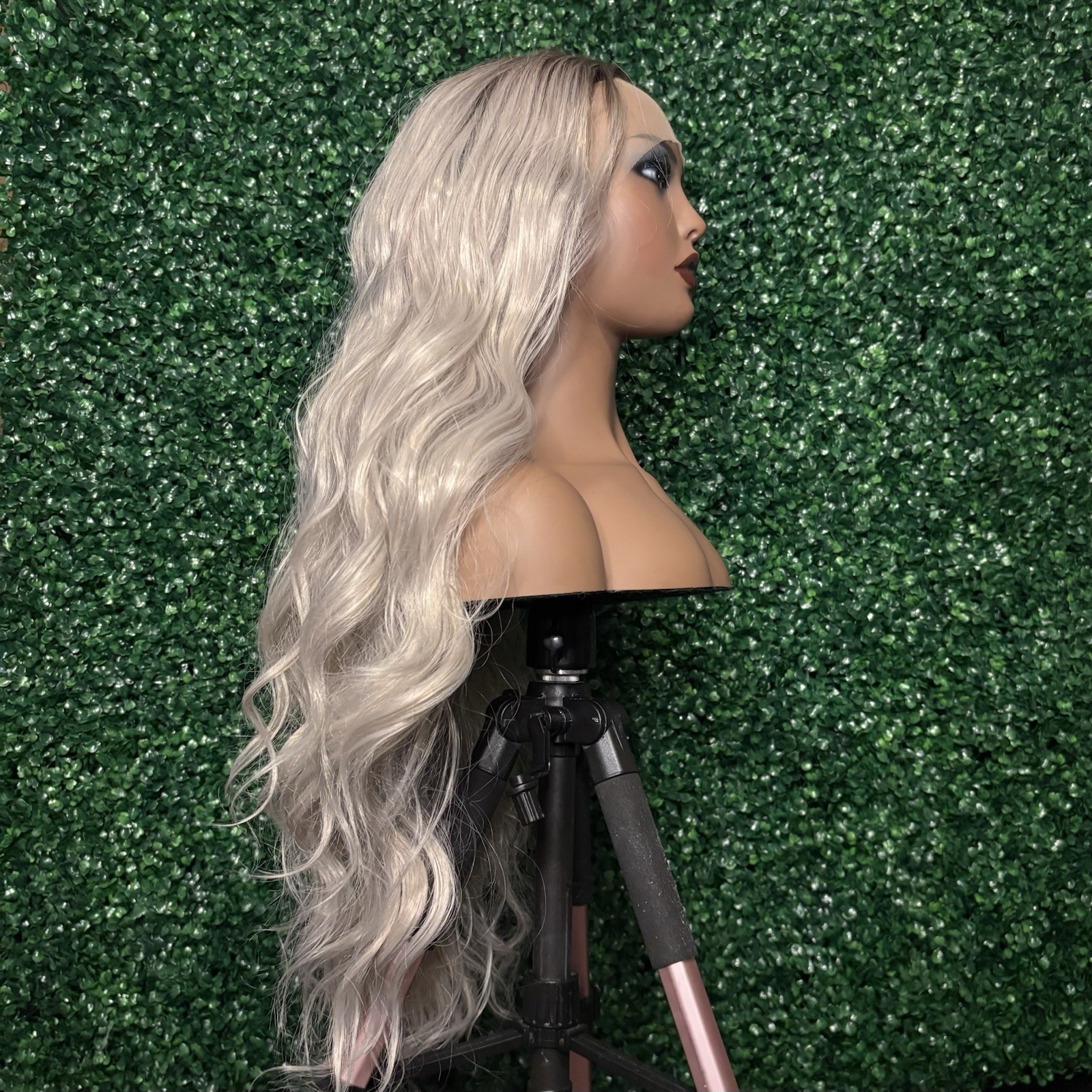 BRAND NEW 28 inch Loose Curly Lace Front Premium Synthetic Wig – Brown/Gray