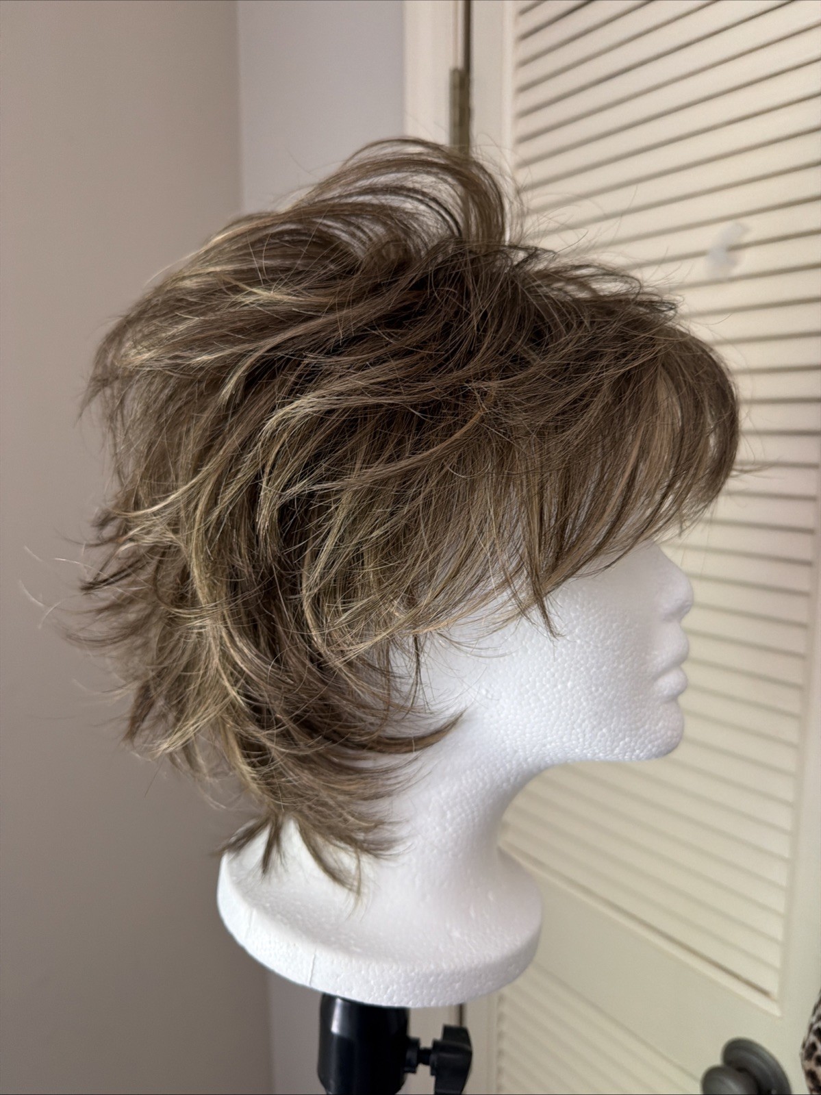 Noriko Sky Wig Large Cap Pecan Brown Lace Front Layered Straight Synthetic