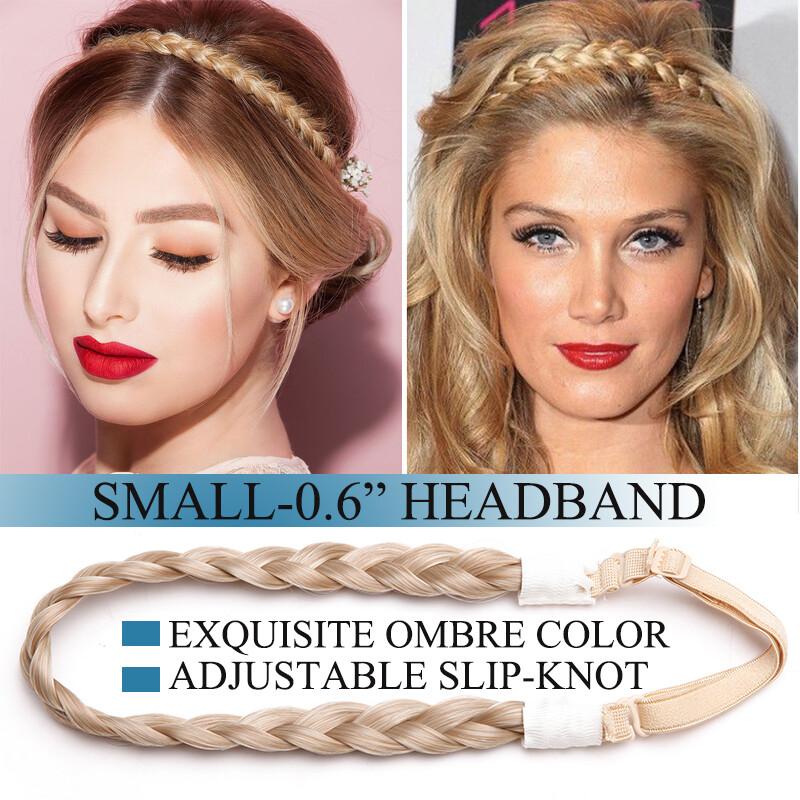 Women Hair Braided Plaited Headband Plait Hairband Hairwear as Human Synthetic