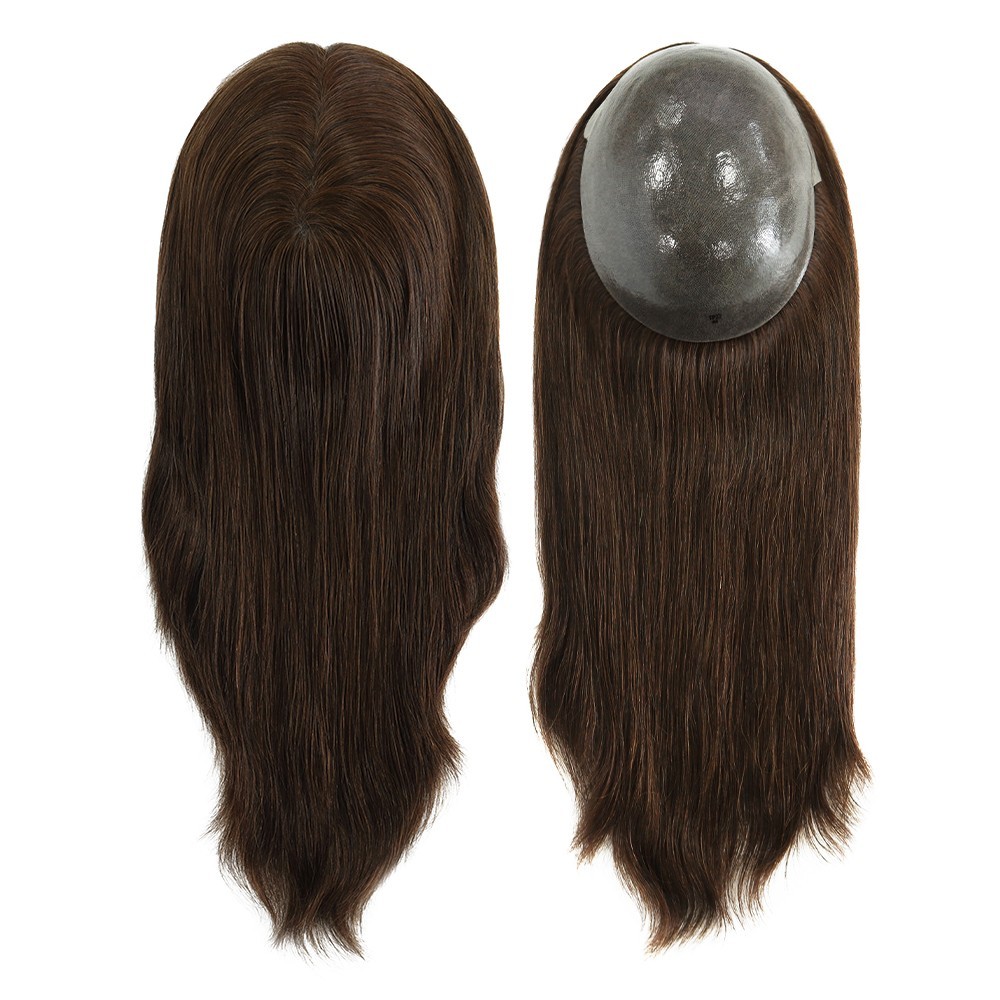 Women Topper Top Piece Wigs All Poly Skin Systems Brazilian Hai Remy Hair Pieces