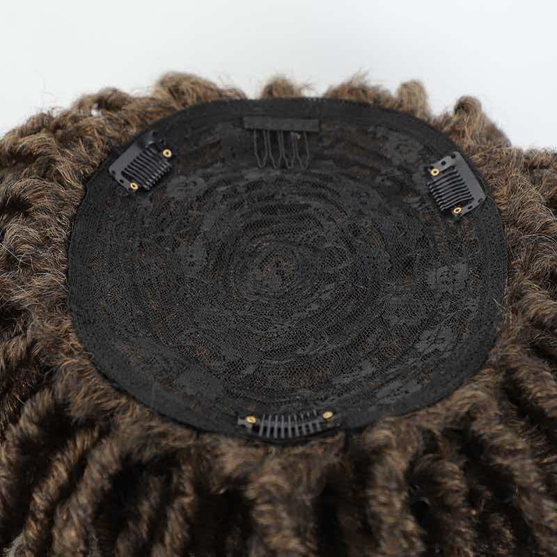 12in Kinky Curly Hair Topper with Bangs Dreadlock Style Heat Friendly Cosplay