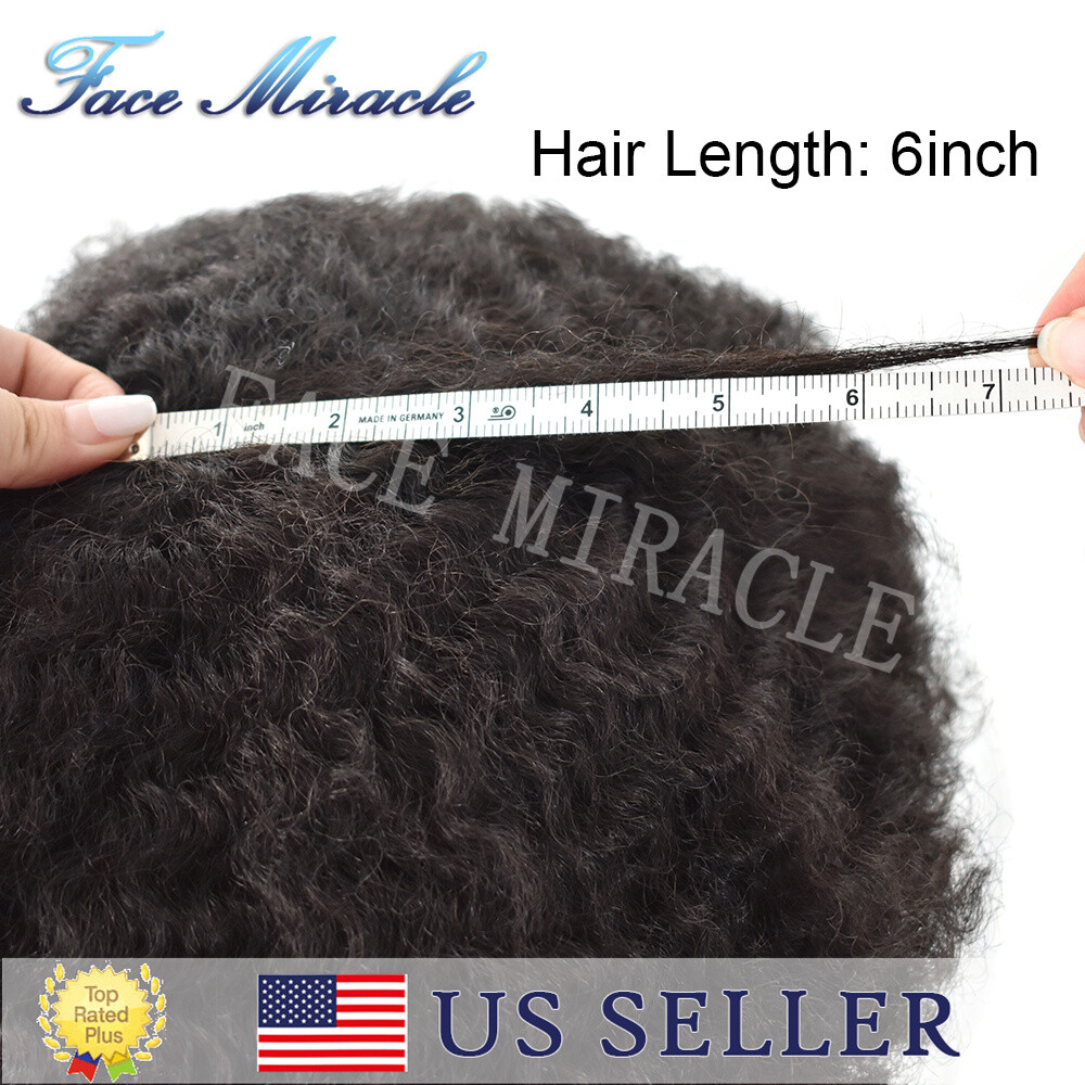 Afro Curl Toupee for Black Men All Lace Kinky Curly Hairpiece Human Hair System