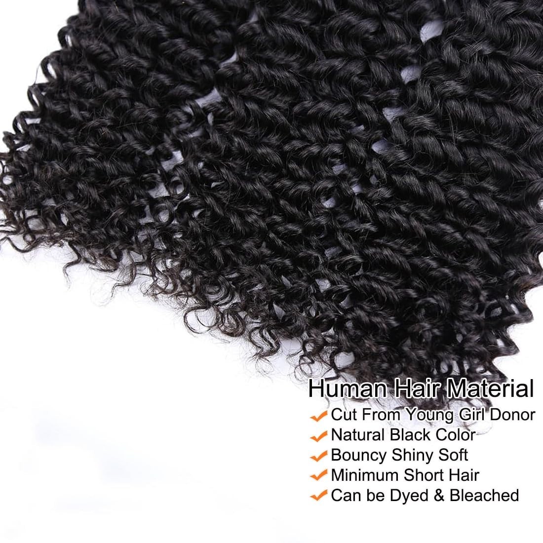12A Curly Human Hair Bundles 20″ 22″ 24″ Deep Wave Wet & Wavy Extensions – Natur