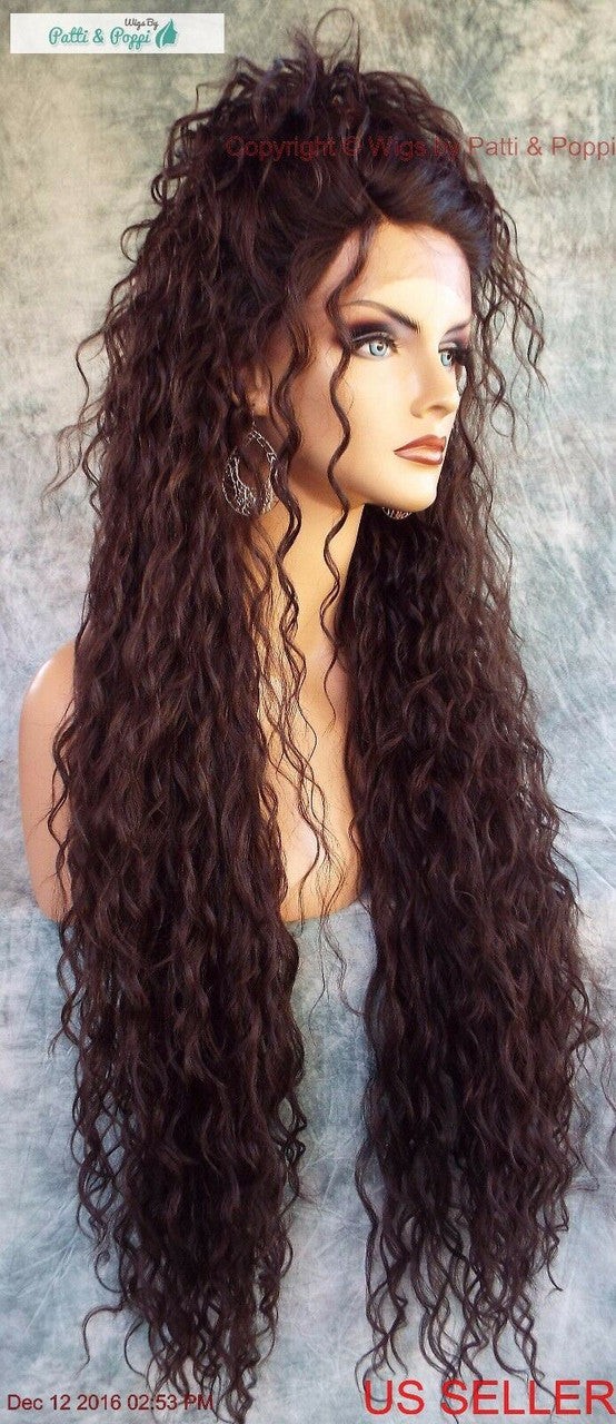 36″ X-LONG LACE FRONT DEEP C-PART HIGH HEAT SAFE WIG COLOR #4 SEXY 258