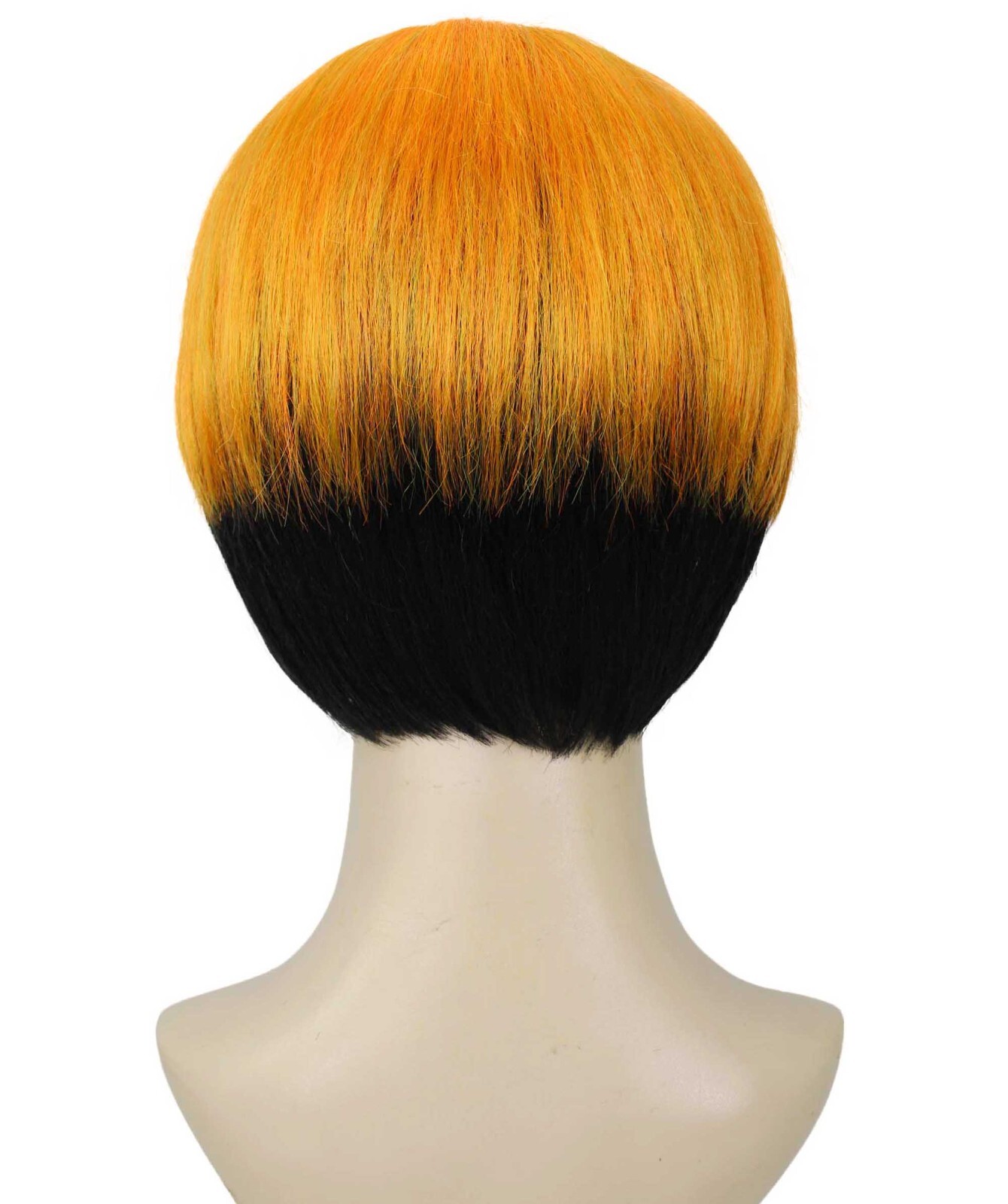 Adult Women’s Bob-styled Orange and Black Wig, Flame-retardant 100% Synt HW-7048