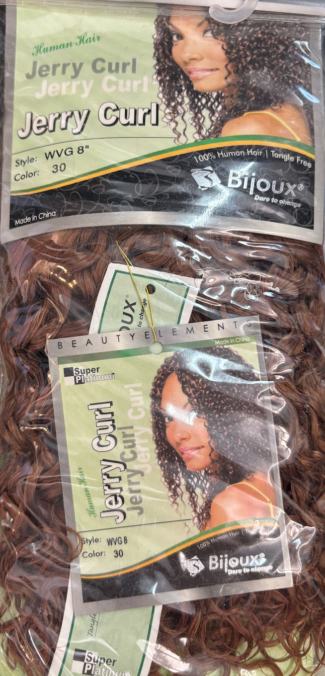 Bijoux Super Platinum 100% Hair Jerry Curl WVG 8″ 30