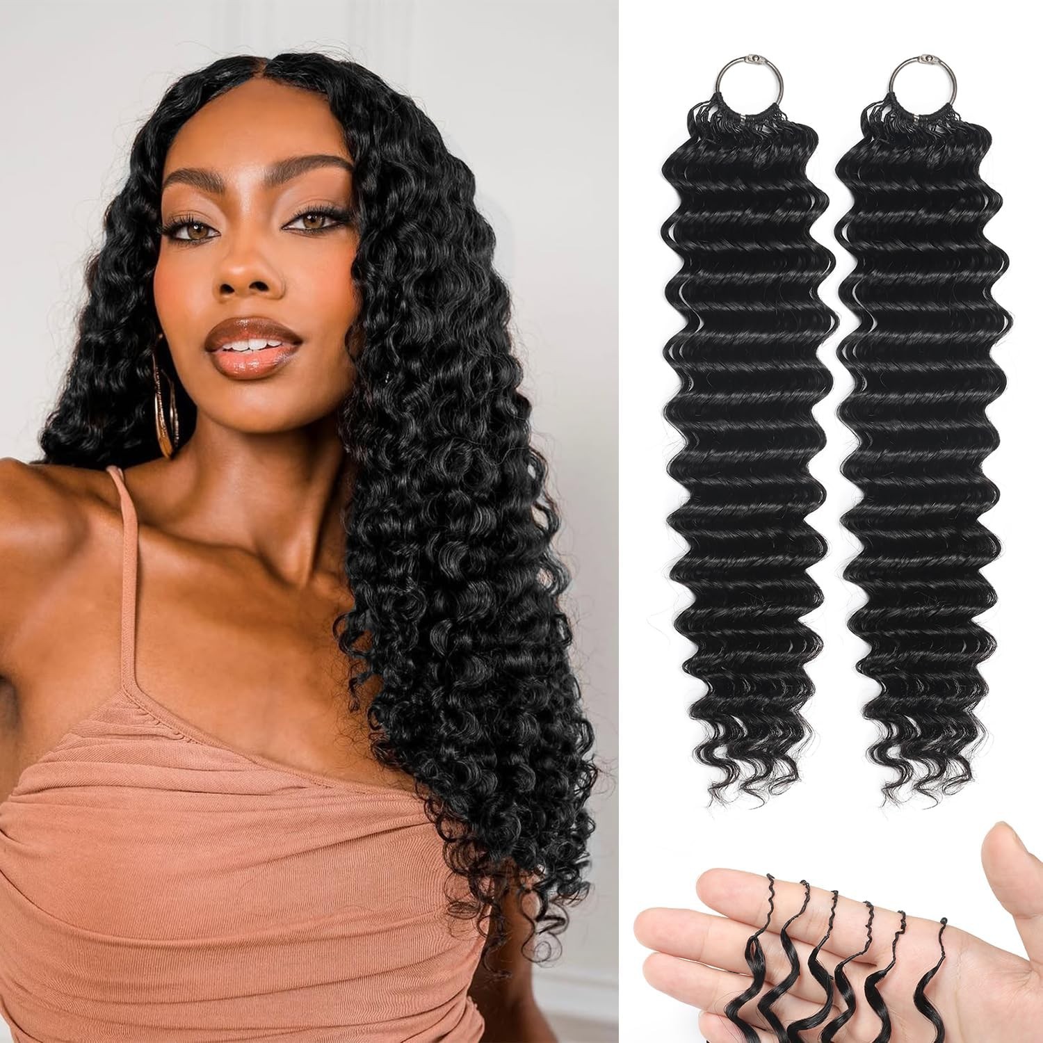 Soft 18-Inch Deep Wave Crochet Hair for Black Women – Miracle Knots Collection