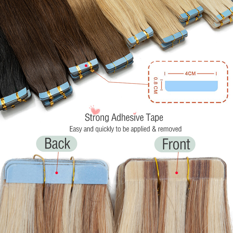 CLEARANCE Invisible Tape In Real Human Remy Hair Extensions Skin Weft 20Pieces