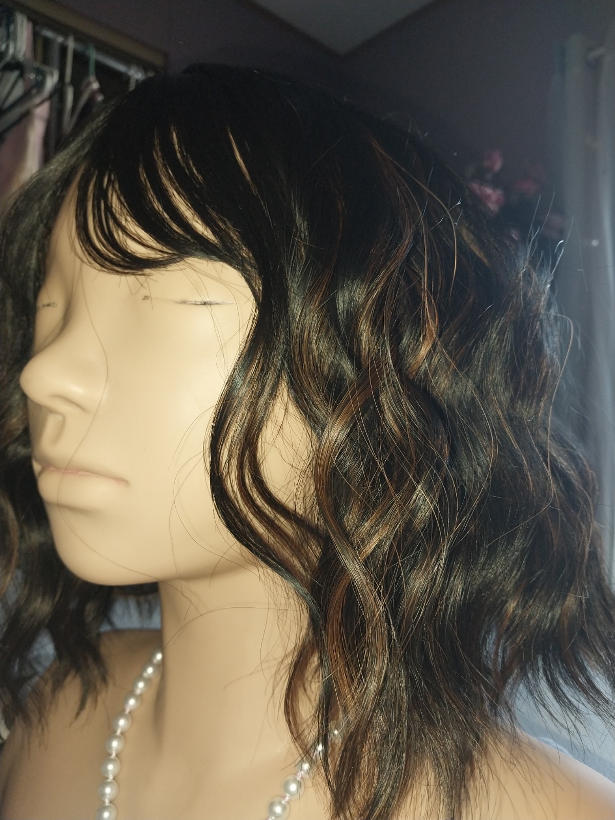 WIG WAVY DRAG SISSY CD TG TV COSPLAY LARP PARTY BEAUTY GIRLIE ASH BROWN
