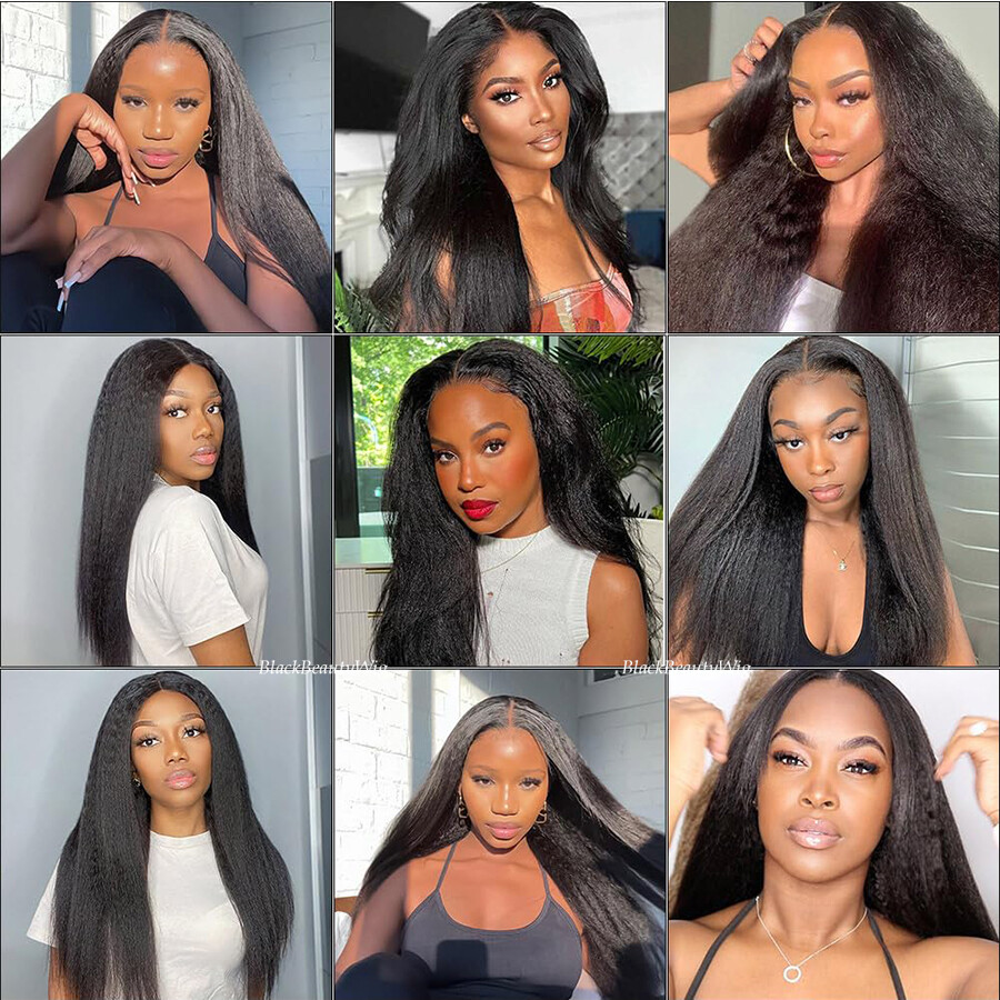 5×4.5 Silk Base Full Lace Human Hair Wig Kinky Straight Silk Top Full Lace Wigs