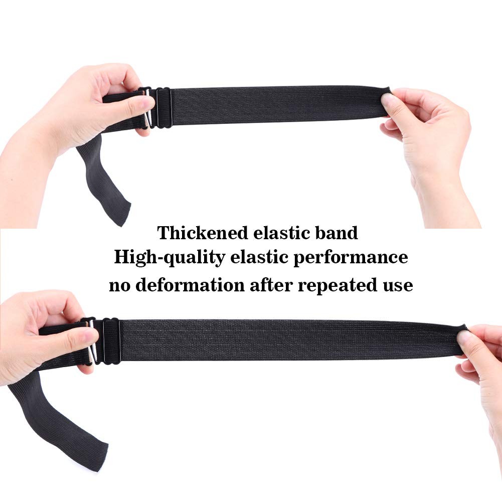 Nvunofry 6 PCS Adjustable Elastic Band for Wig Making 1.4 x 12.2 Inch, Black
