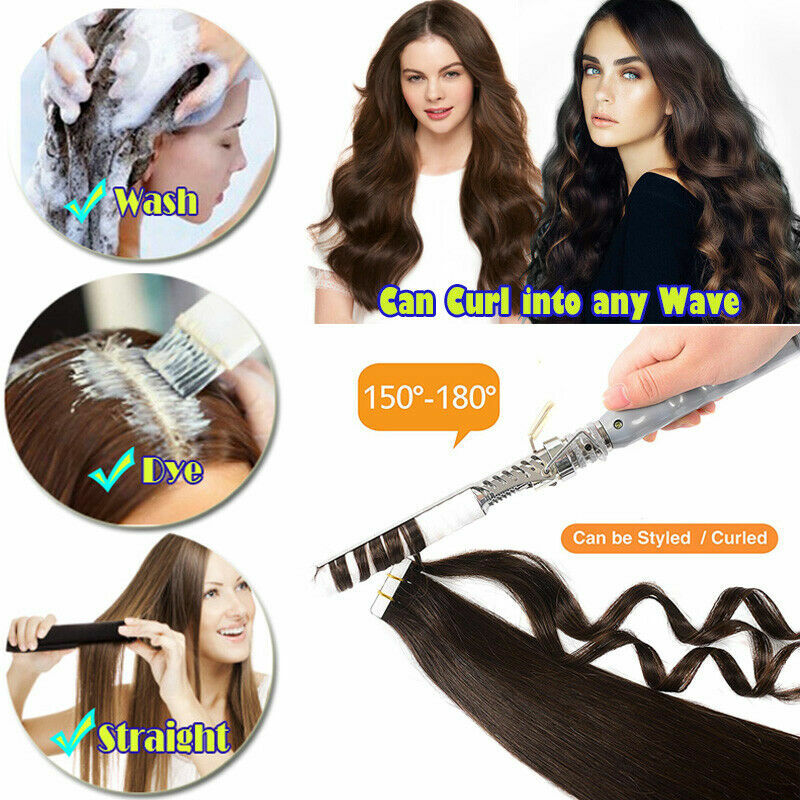 Invisible Tape in Hair Extensions Adhesive Skin Wefts Remy Russian Hair Colored