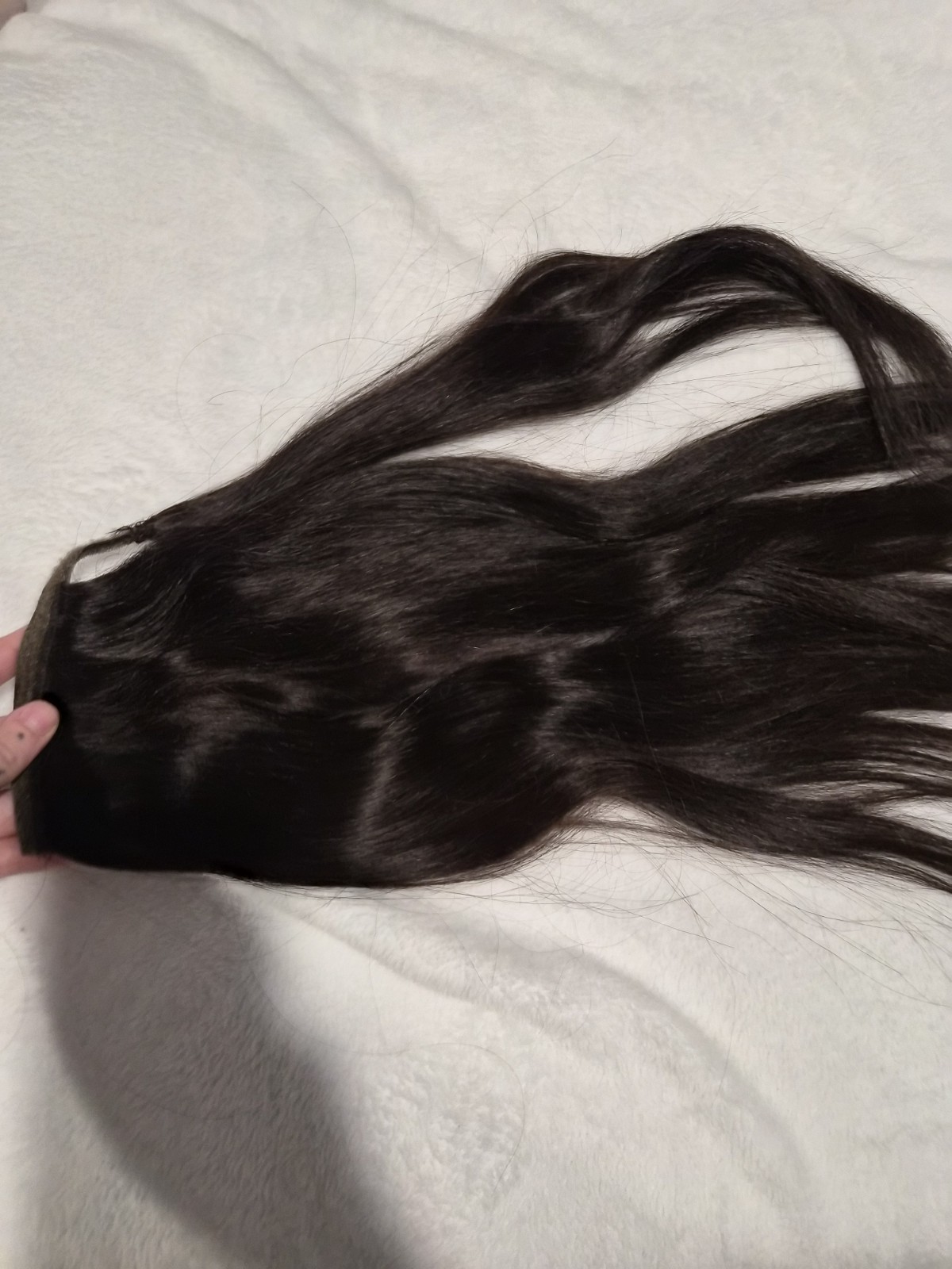 Soft Black Human Hair Wrap Around Ponytail 18 Inch Extension