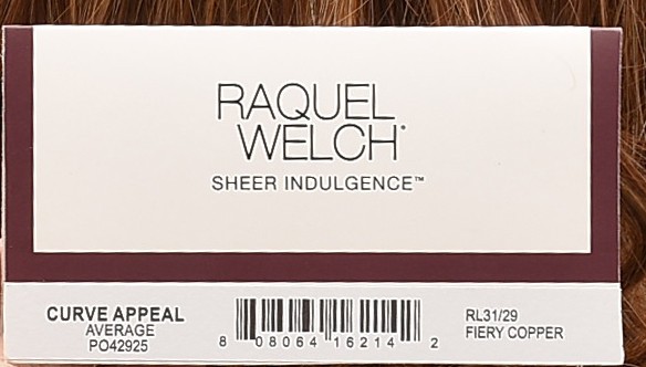 CURVE APPEAL Wig RAQUEL WELCH, RL31/29 Fiery Copper CLEARANCE Mono Part +Lace Ft