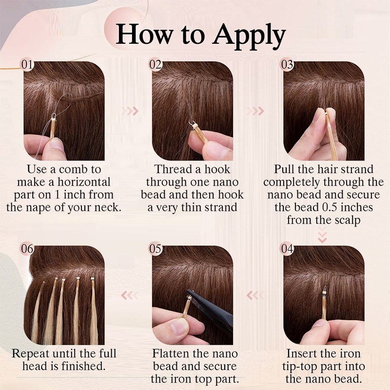 CLEARANCE Nano Ring 100% Human Remy Hair Extensions Micro Loop Beads Balayage US