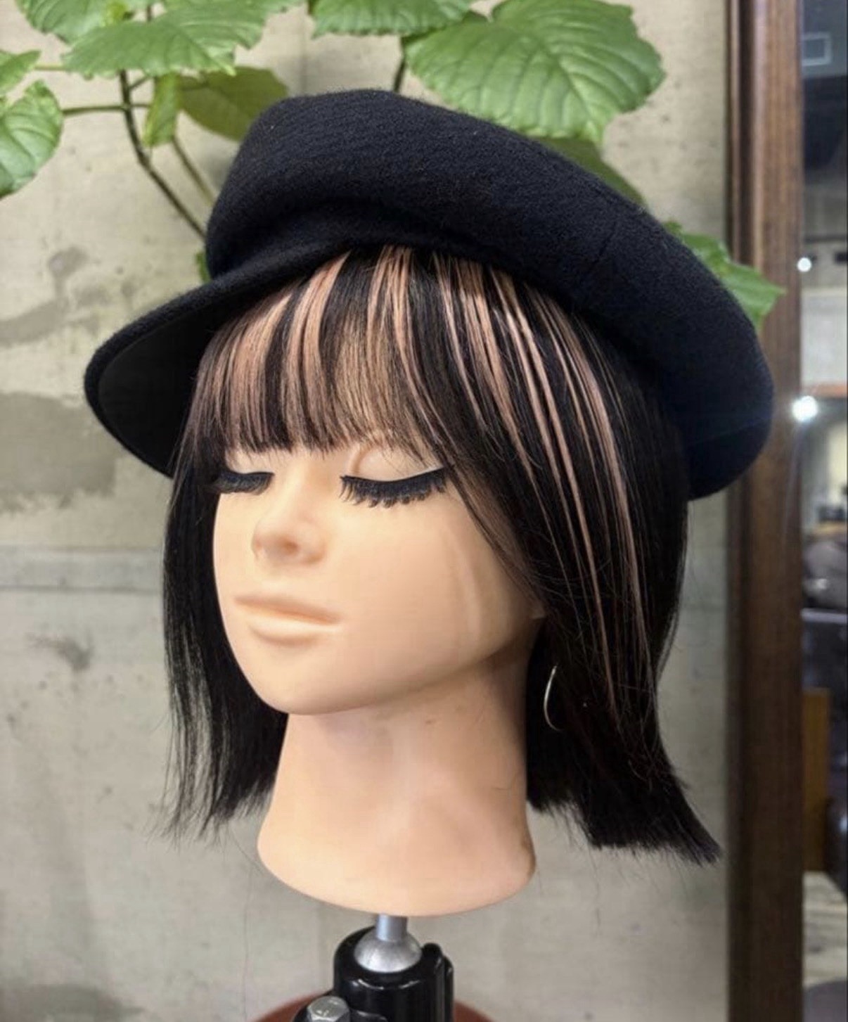 Clip In Bangs Wig Black Pink Highlight Fringe Hairpiece Kawaii Japan Style