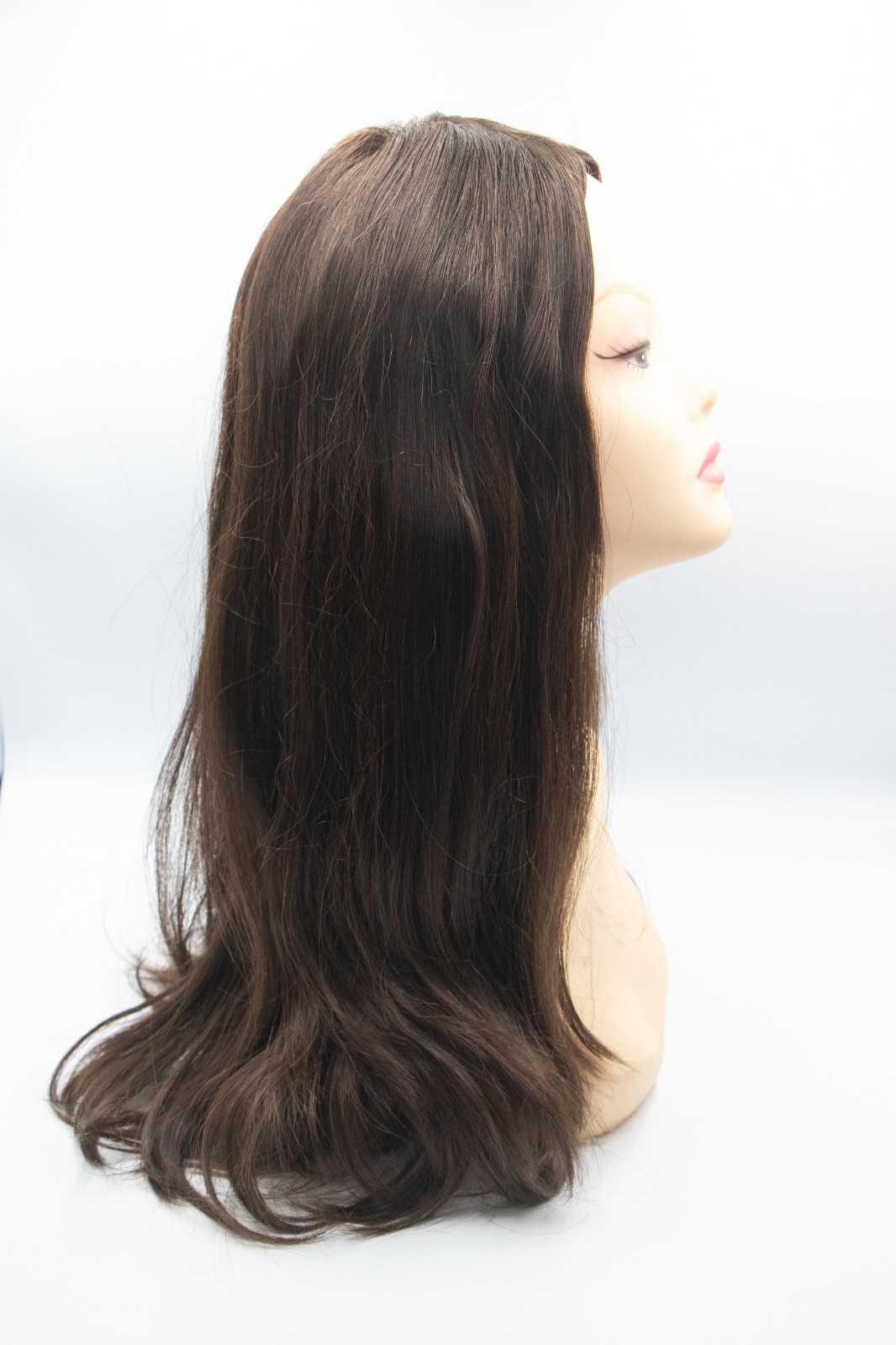 23″ Dark Brown (2) European Human Hair Kosher Wig Medium Cap