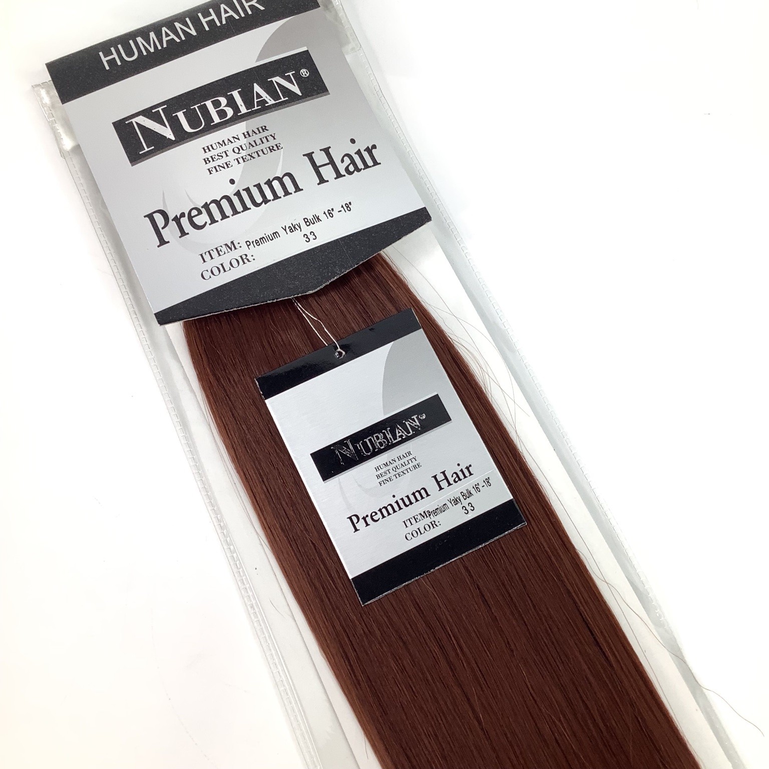 NUBIAN Premium Yaky Bulk Human Hair Extensions 18″ Color 33 Braiding