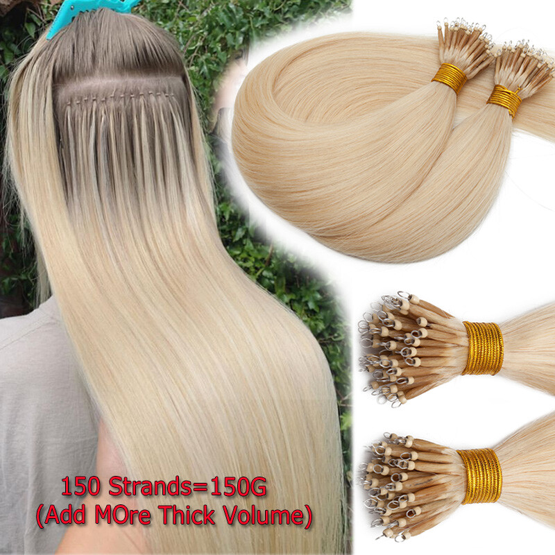 AAA+ Hair Extensions Nano Ring Beads Tip Remy Human Hair Micro Loop 1G THICK 50S