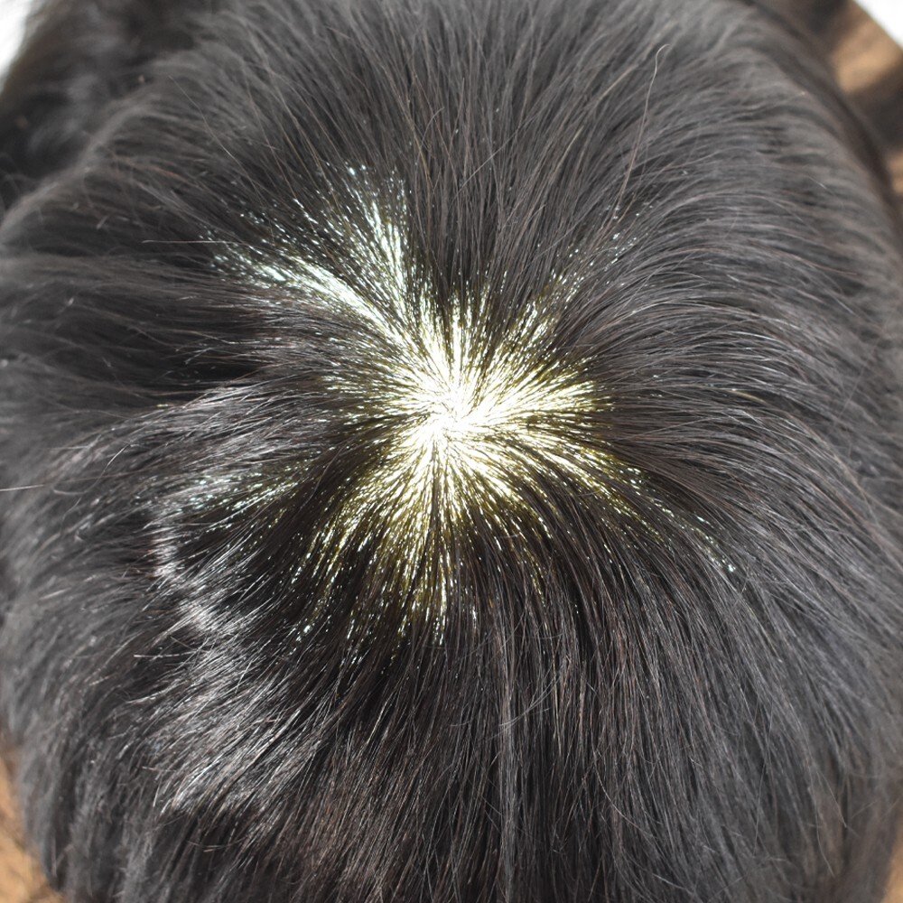 Mens Toupee Hairpiece Full Poly Skin Hair System Replacement Injected PU Men Wig