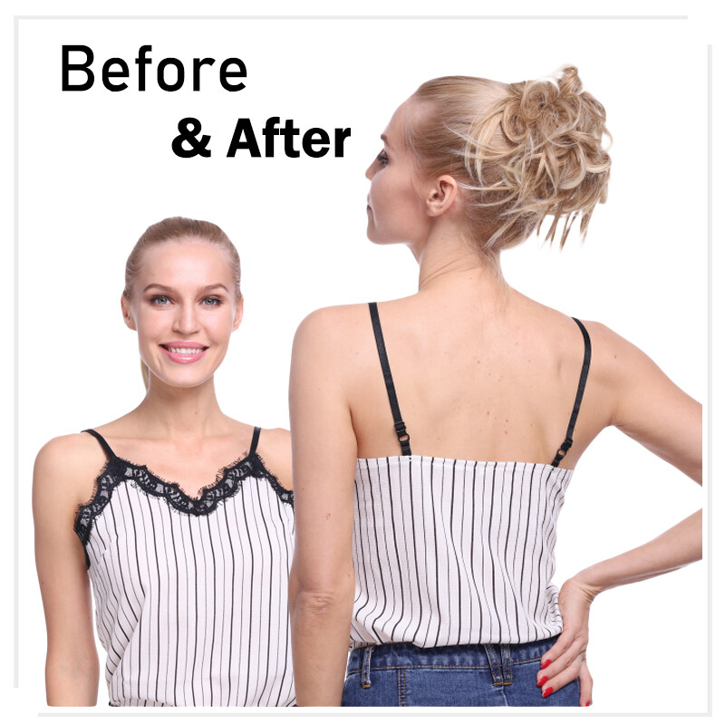 Thick Curly Messy Bun Hairpiece Scrunchie Updo Hair Extension Real as human 45G