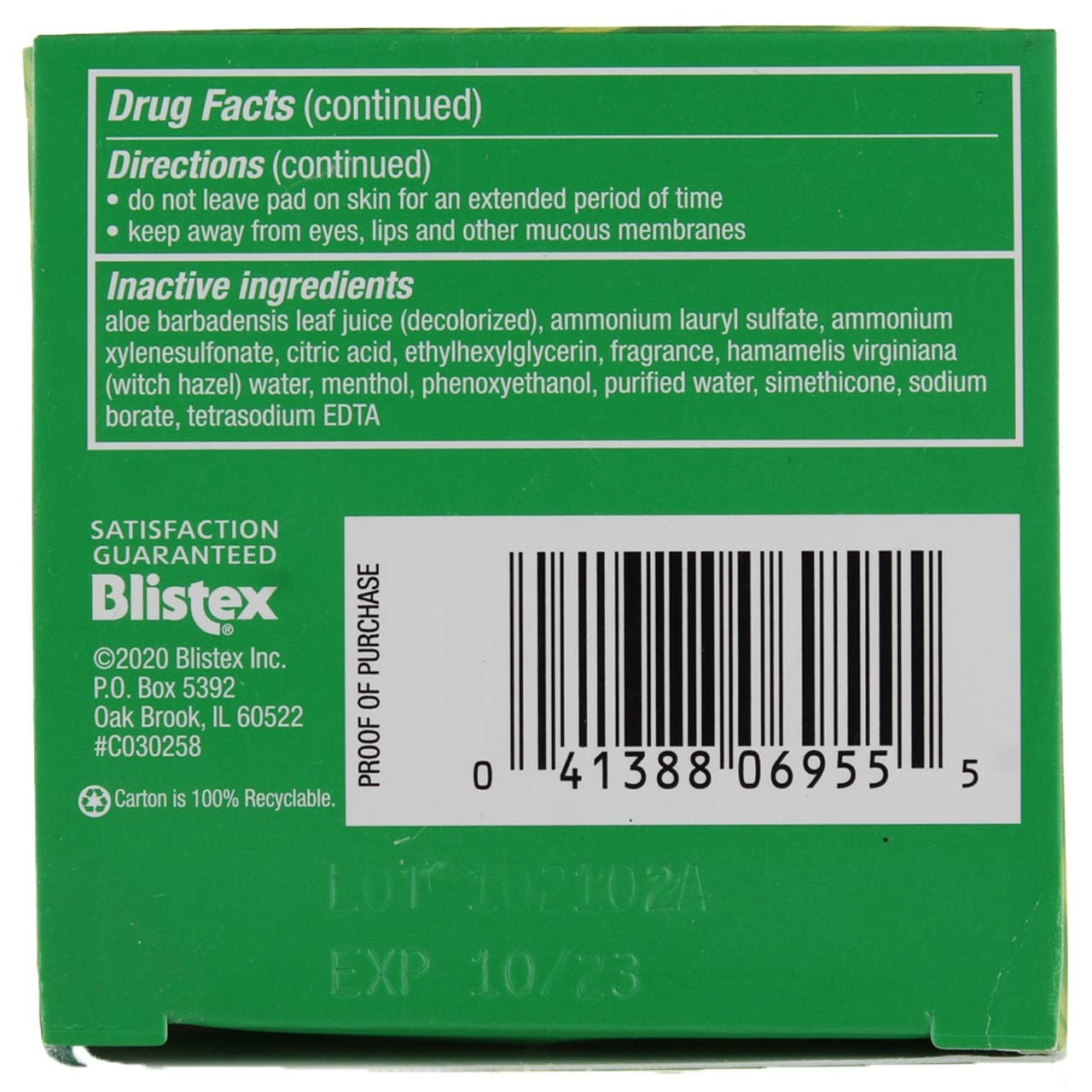 Daily Care Acne Pads for Sensitive Skin with Aloe 55 Count