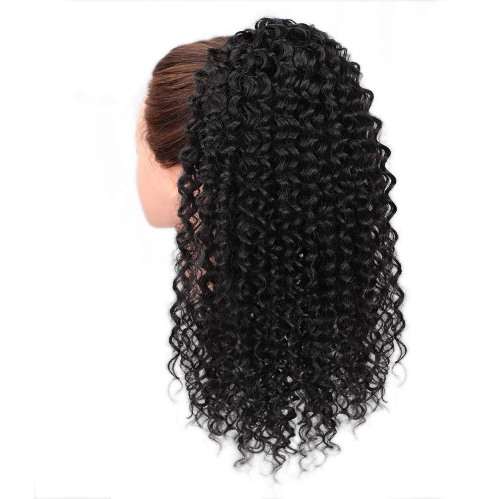 Kinky Curly Drawstring Ponytail with Soft Fiber for Natural Hair Appearance