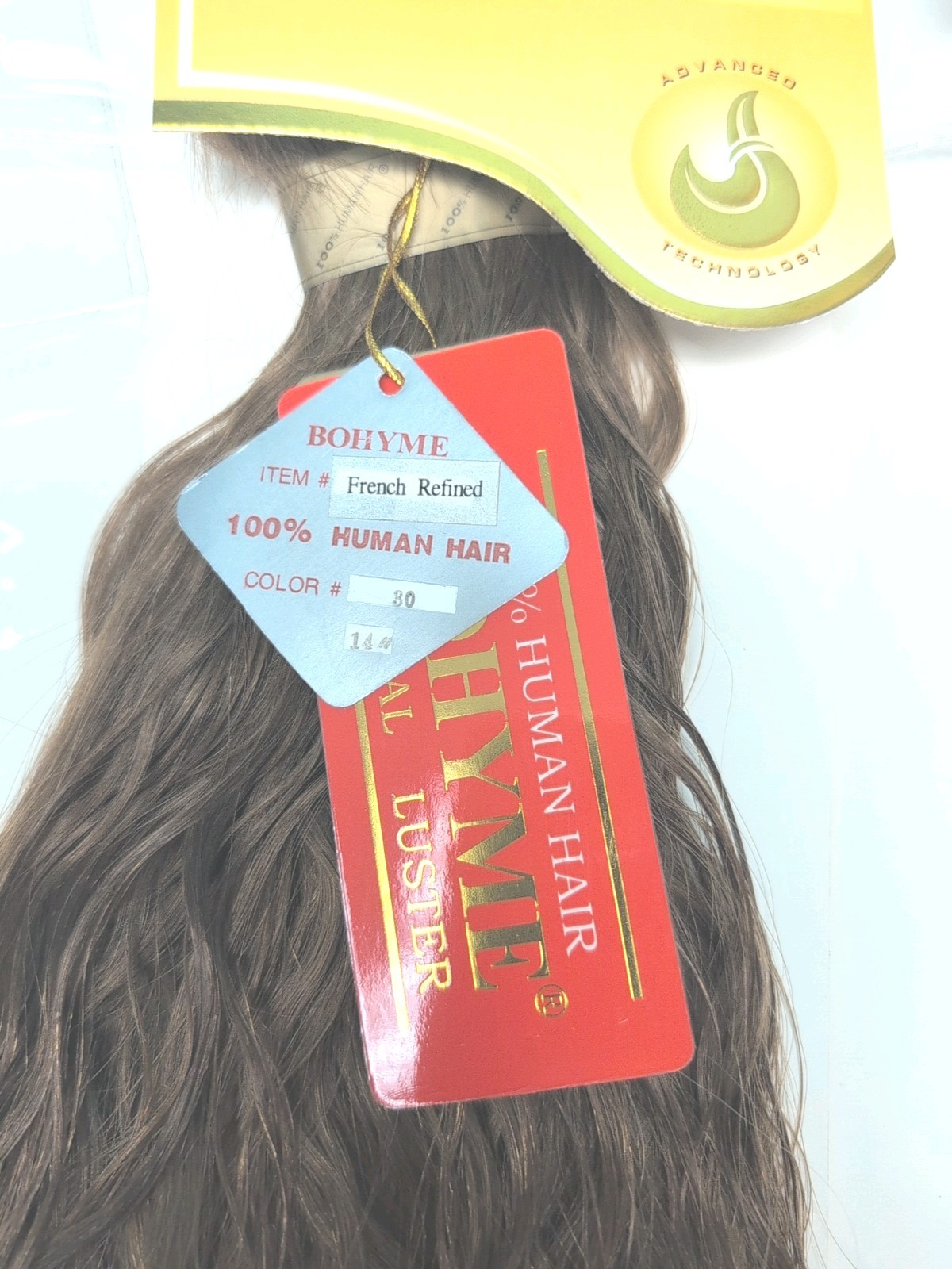 Bohyme Gold Remi Human HairFrench Refined Curl Color 30 Length 14″ Weft