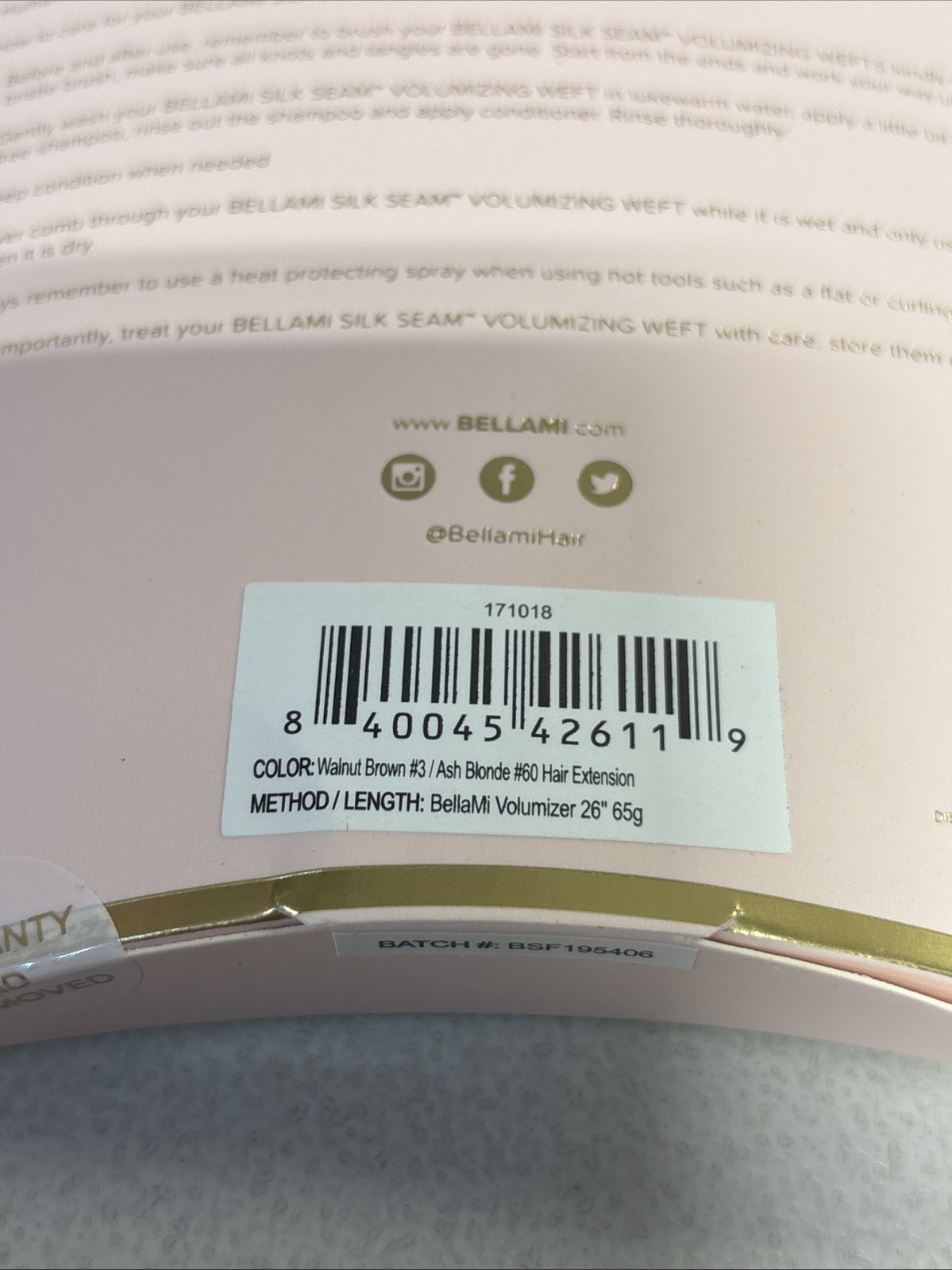 SILK SEAM VOLUMIZING WEFT 26in /65g/ Color #3-60