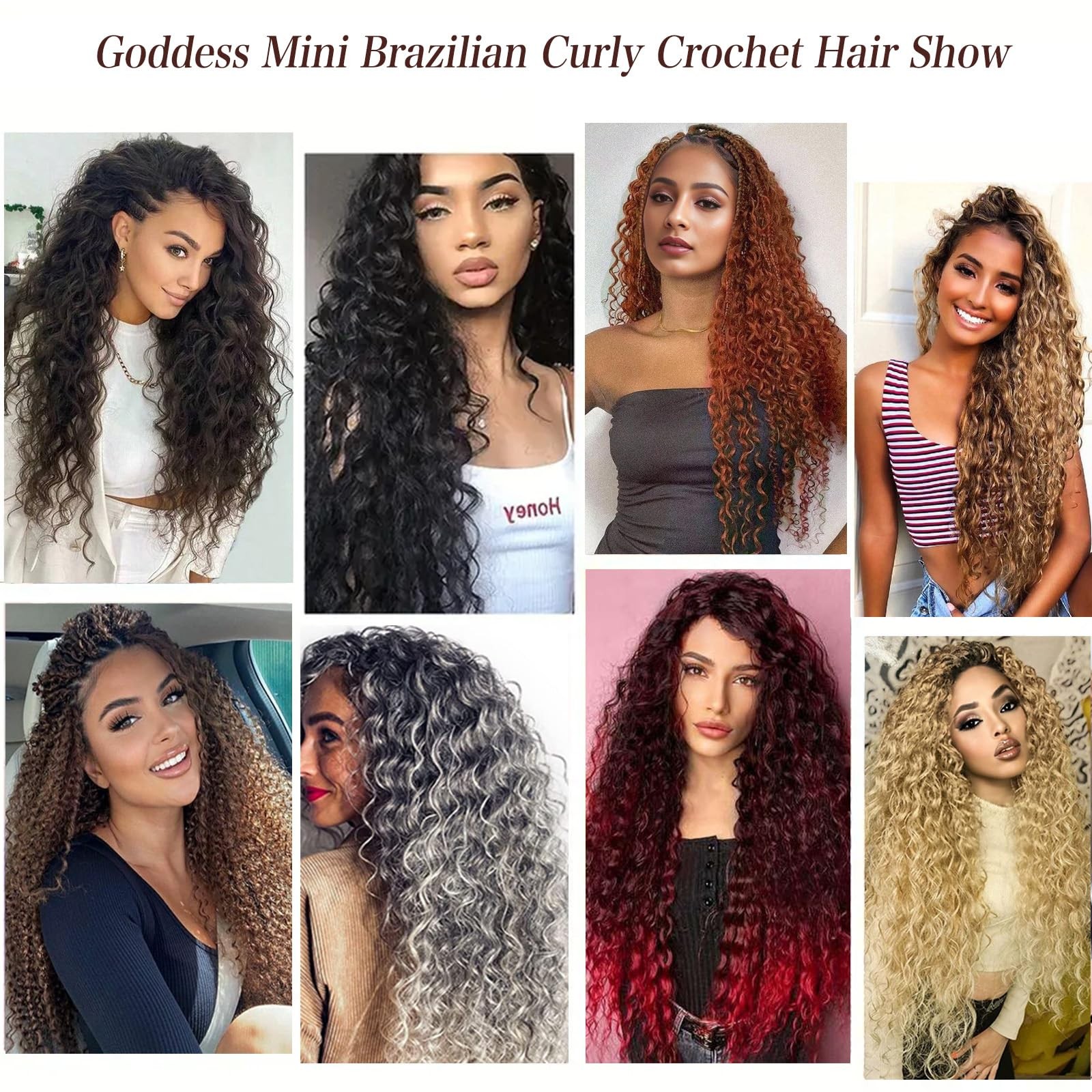 24 Inch Pre Looped Micro Curly Crochet Hair 8 Packs Honey Blond Brazilian Kin…