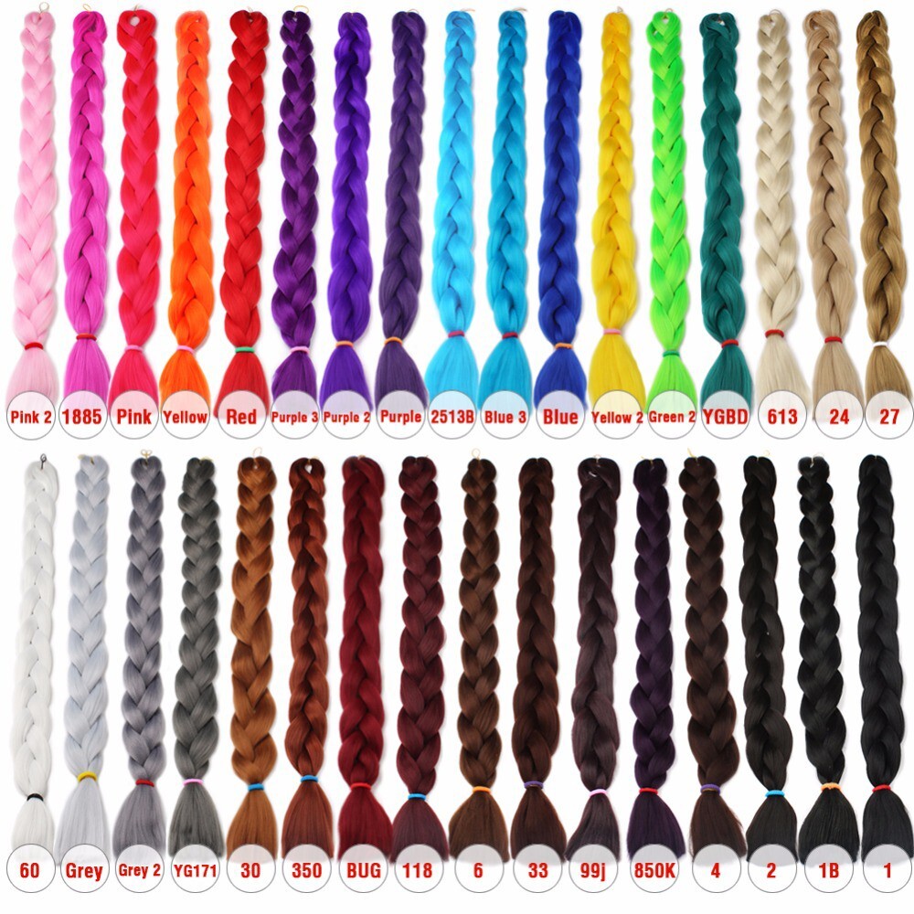 82″ Kanekalon Long Straight Synthetic Hair Braid Afro African Twist Jumbo Braids