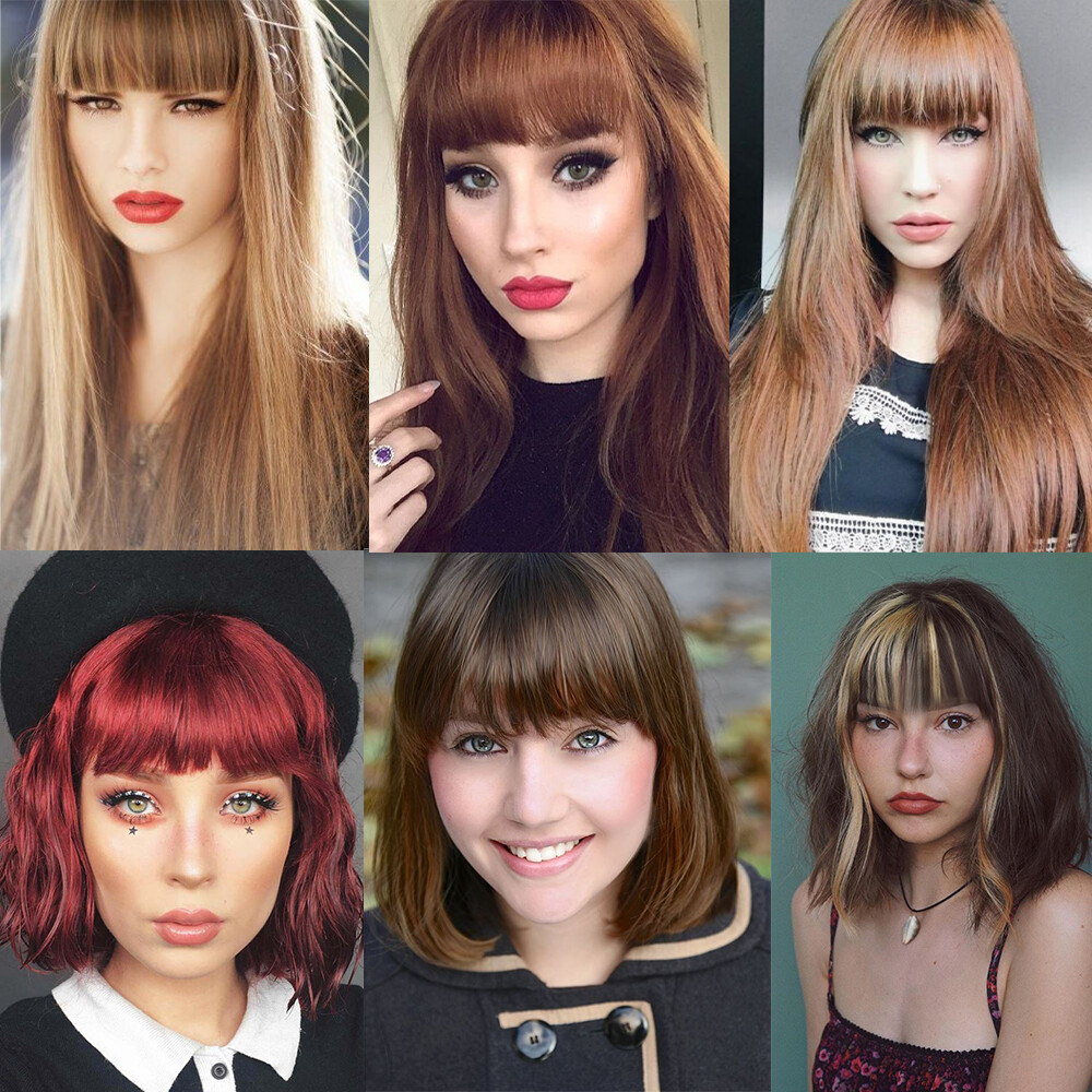 Thick Bangs Clip in Hair Extensions Front Cover Fringe Bangs As Human Hair US