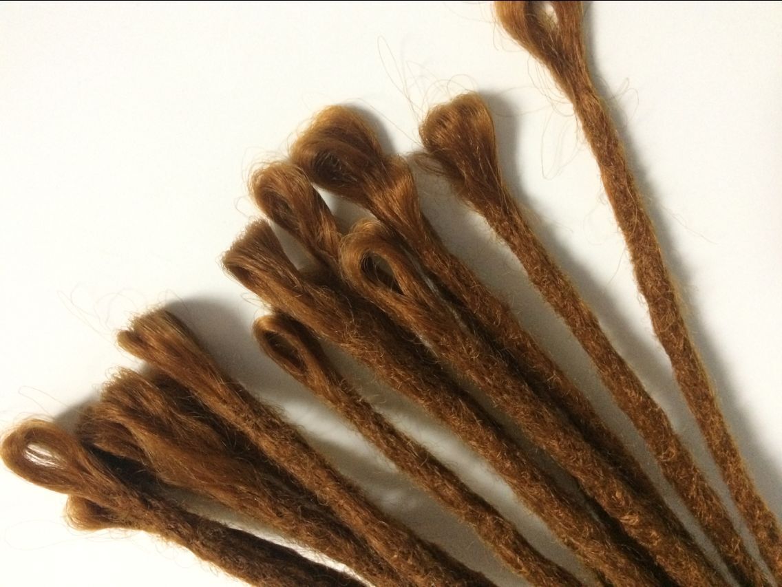 5 Strand Auburn Brown Dreadlocks Pre-looped SE Dreads Crochet Dreads Extensions